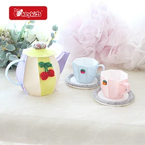High Quality Afternoon Tea Pretend Role Play Felt Teapot Toy Set For Kids W10D701